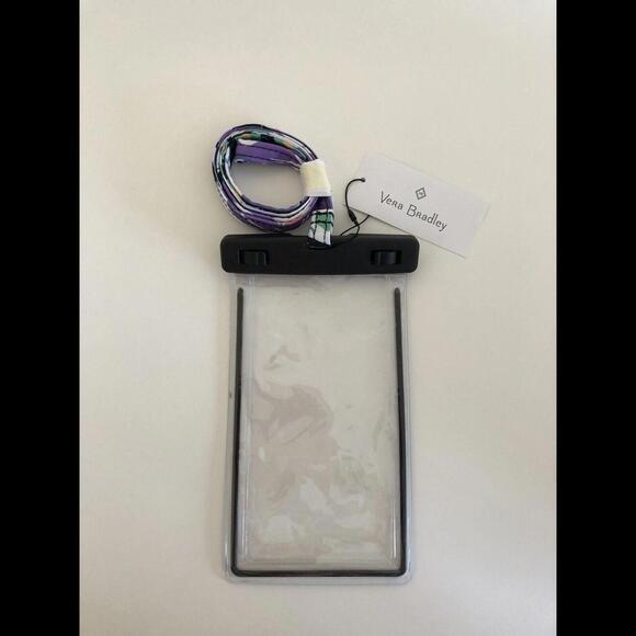 Vera Bradley NWT Waterproof Phone Pouch with Lanyard ISLAND FLORAL Black - Picture 4 of 5